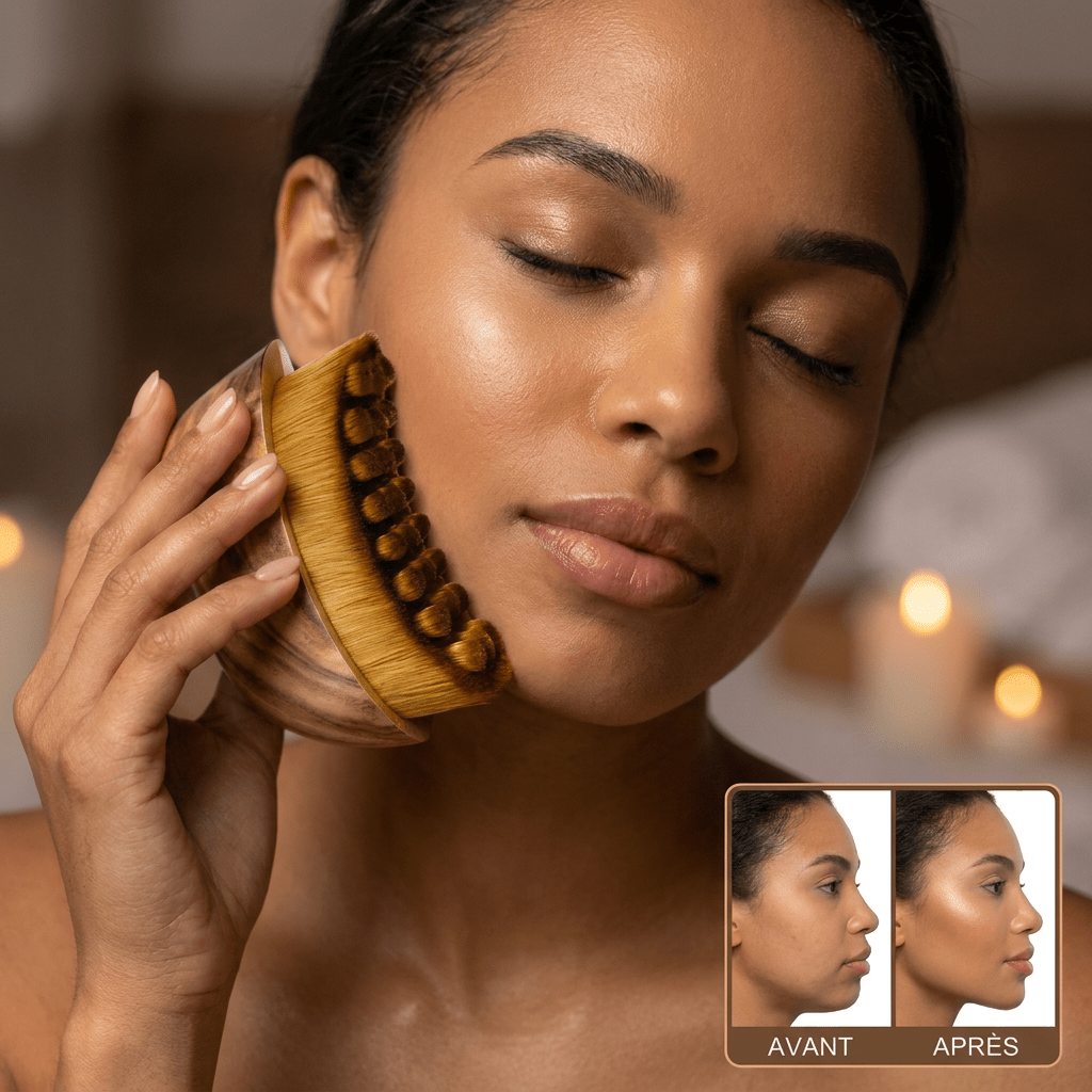 Brosse Sculptante Lymphatique — Ovale Redéfini & Visage Dégonflé en 5 Minute - LUAWE BEAUTY