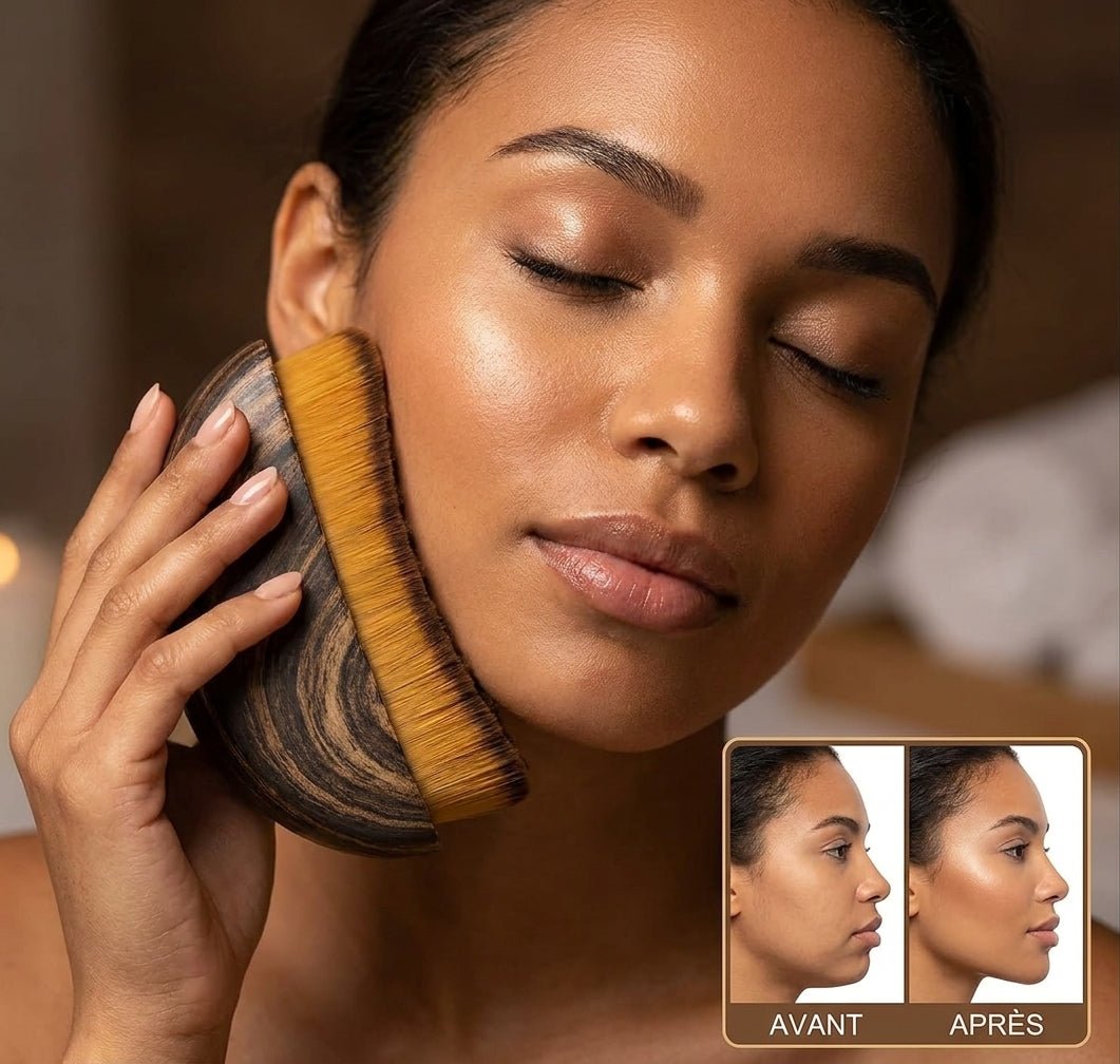 Brosse Sculptante Lymphatique — Ovale Redéfini & Visage Dégonflé en 5 Minute - LUAWE BEAUTY