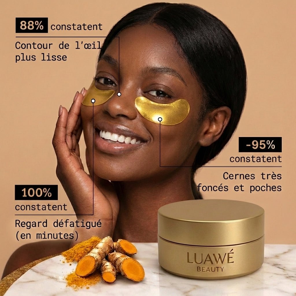 Patchs Anti-cernes pigmentaires au Curcuma - pour peaux noires , métisses & à carnation - LUAWE BEAUTY