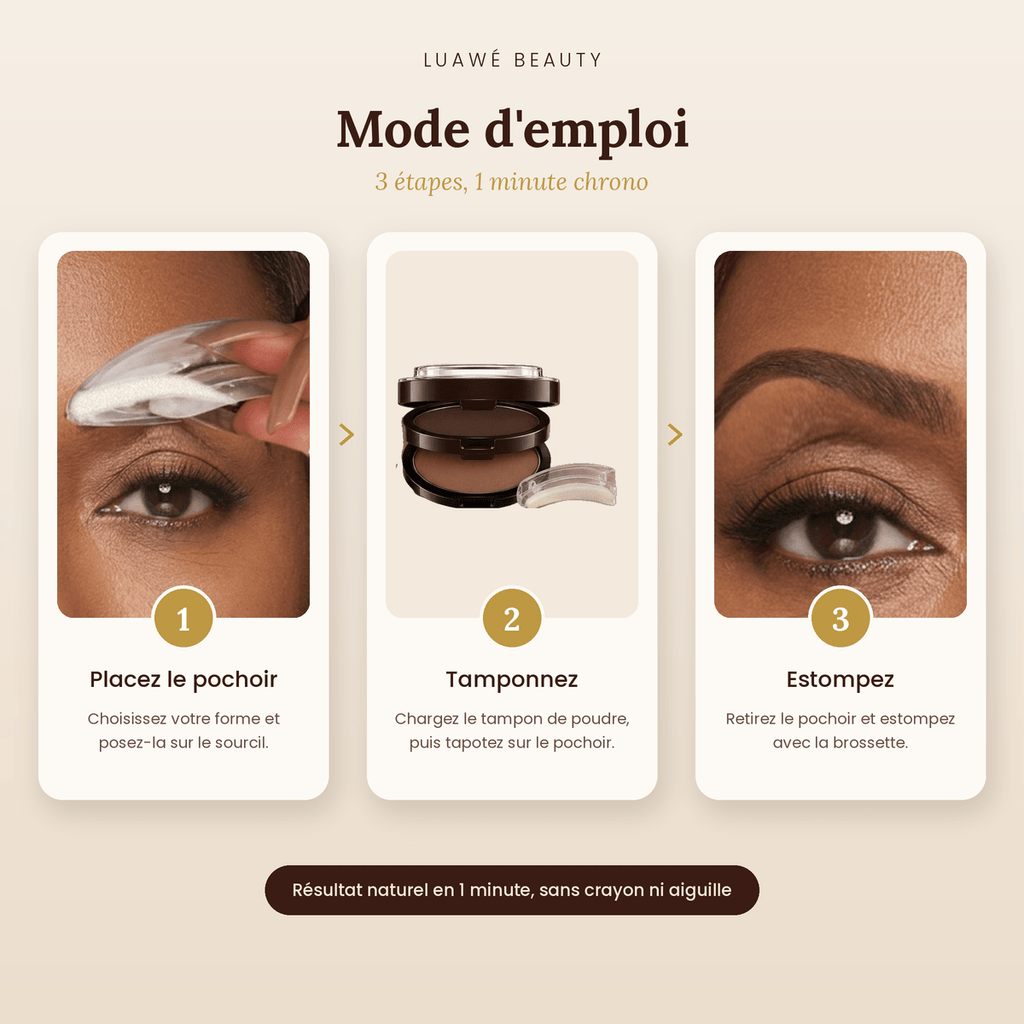 Tampon à Sourcils Luawé – Kit Pochoirs & Poudre Waterproof - LUAWE BEAUTY